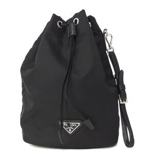 Prada ReNylon Pouch drawstring wristlet Clutch Black